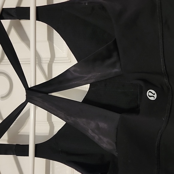 Lululemon Black Tank, Satin Straps, Shelf Bra, Size 6 - Picture 3 of 3